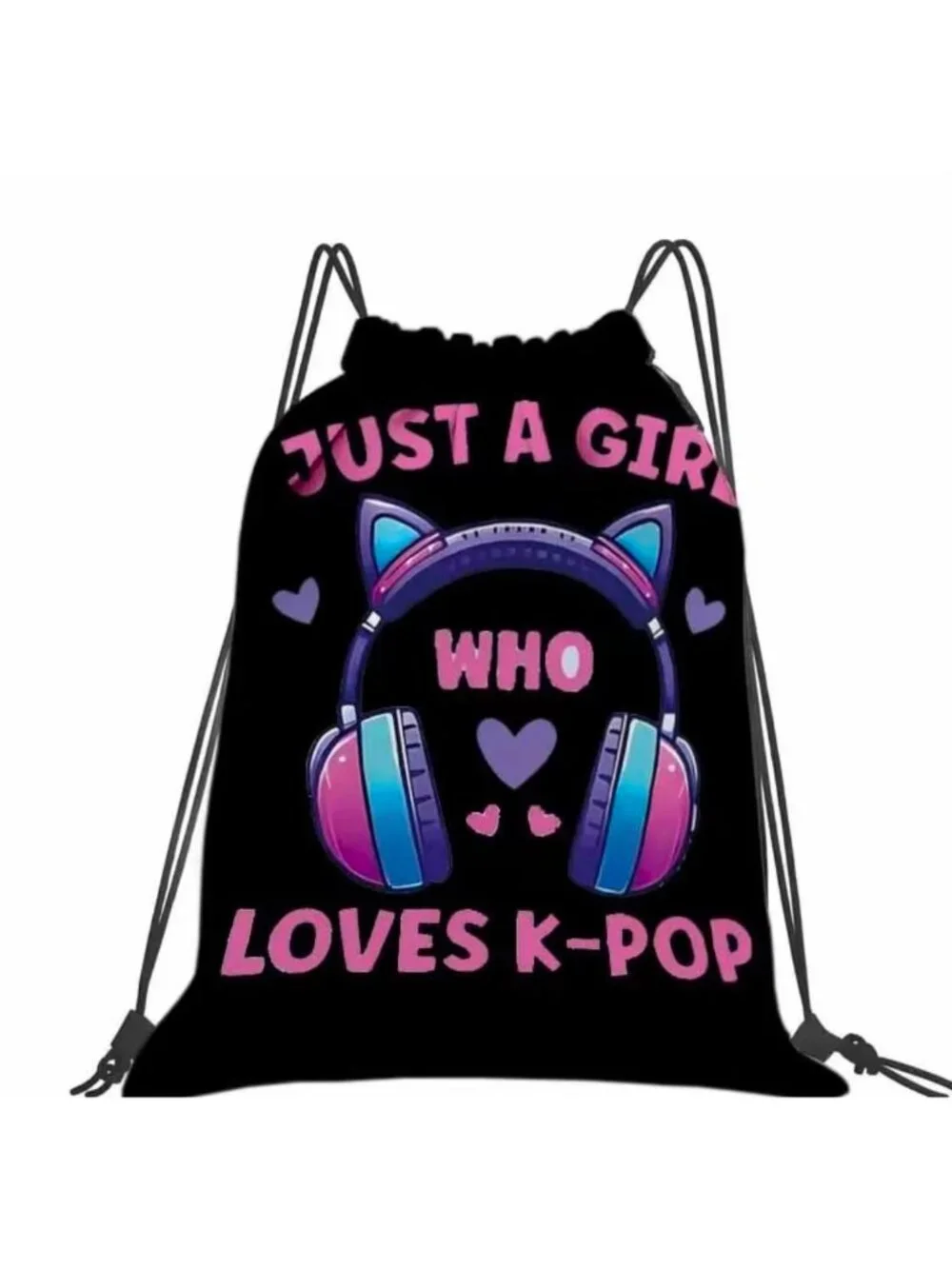 Just a Girl Who Loves K-Pop Drawstring Backpack